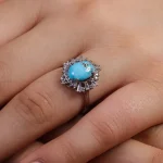 انگشتر فیروزه شجری زنانه کد 15638