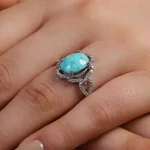 انگشتر فیروزه شجری زنانه کد 15641