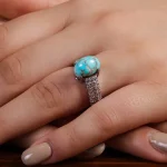 انگشتر فیروزه شجری زنانه کد 15644