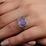 انگشتر عقیق سوسنی زنانه کد 15647