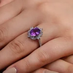 انگشتر آمیتیست زنانه کد 15665