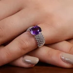 انگشتر آمیتیست زنانه کد 15666