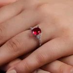 انگشتر سنتاتیک یاقوت سرخ زنانه کد 15673