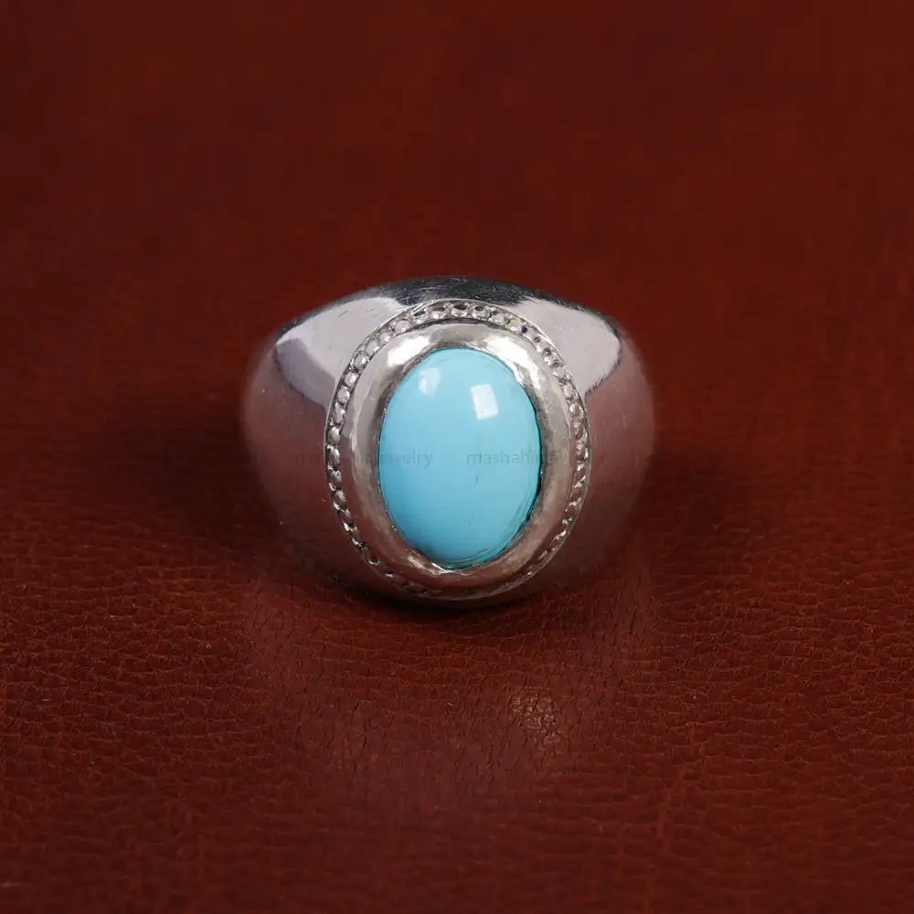 انگشتر فیروزه عجمی مردانه کد 15691