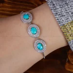 دستبند فیروزه زنانه کد 15705