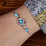 دستبند فیروزه زنانه کد 15706