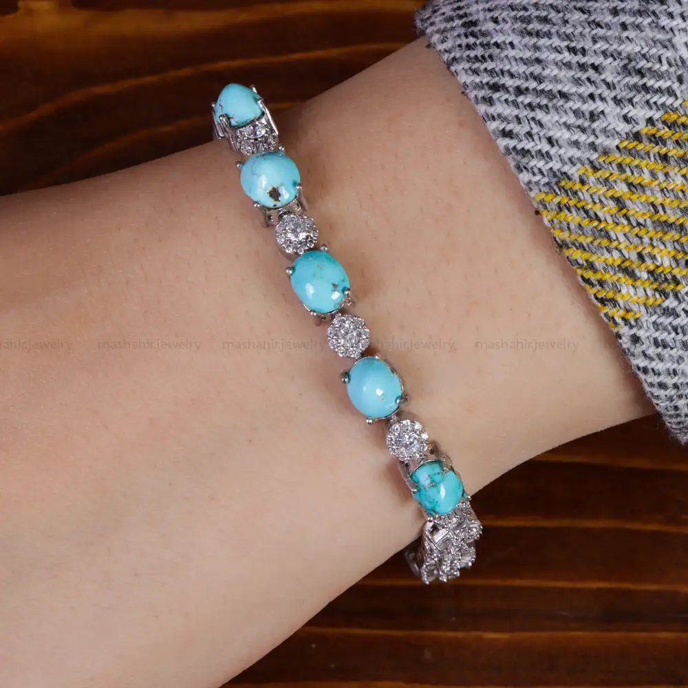 دستبند فیروزه زنانه کد 15707