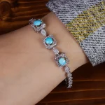 دستبند فیروزه زنانه کد 15708