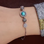 دستبند فیروزه زنانه کد 15718