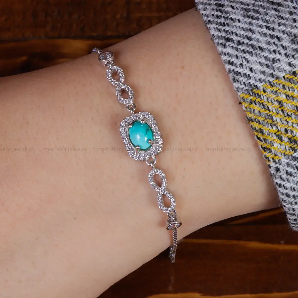 دستبند فیروزه زنانه کد 15720