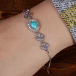 دستبند فیروزه زنانه کد 15729