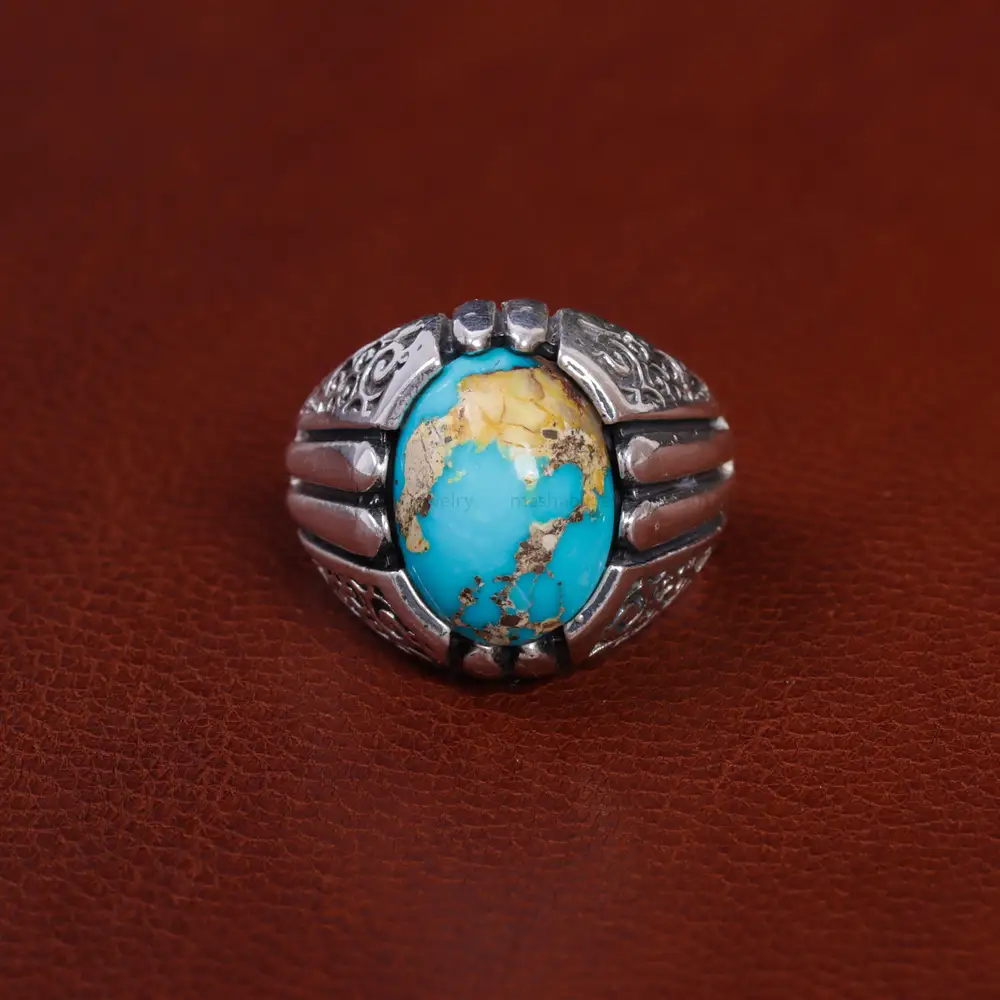 انگشتر فیروزه شجری مردانه کد 15813