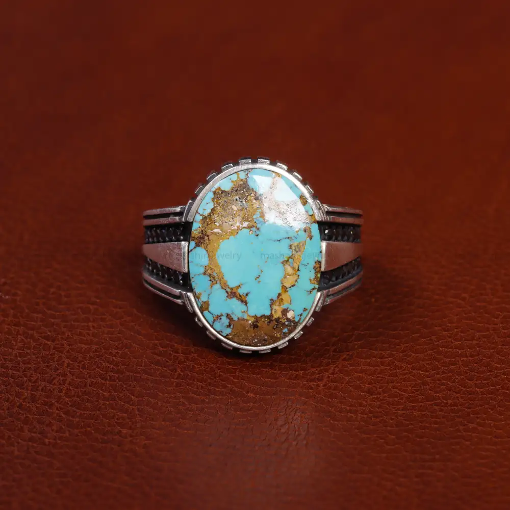 انگشتر فیروزه شجری مردانه کد 15827