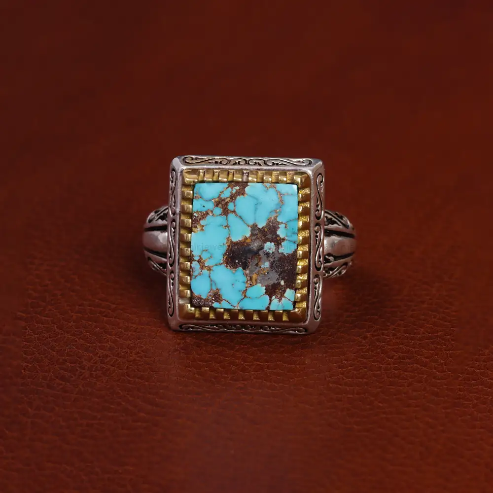 انگشتر فیروزه شجری مردانه کد 15844