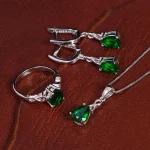 نیم ست زمرد سنتاتیک زنانه کد 15558