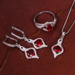 نیم ست سنتاتیک یاقوت سرخ زنانه کد 15566