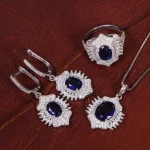 نیم ست سنتاتیک یاقوت کبود زنانه کد 15571