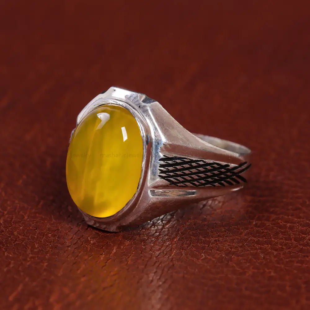 انگشتر عقیق مردانه کد 15512