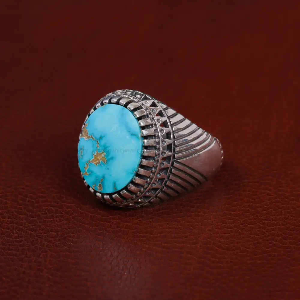 انگشتر فیروزه شجری مردانه کد 15750