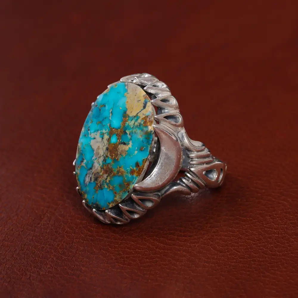 انگشتر فیروزه شجری مردانه کد 15760