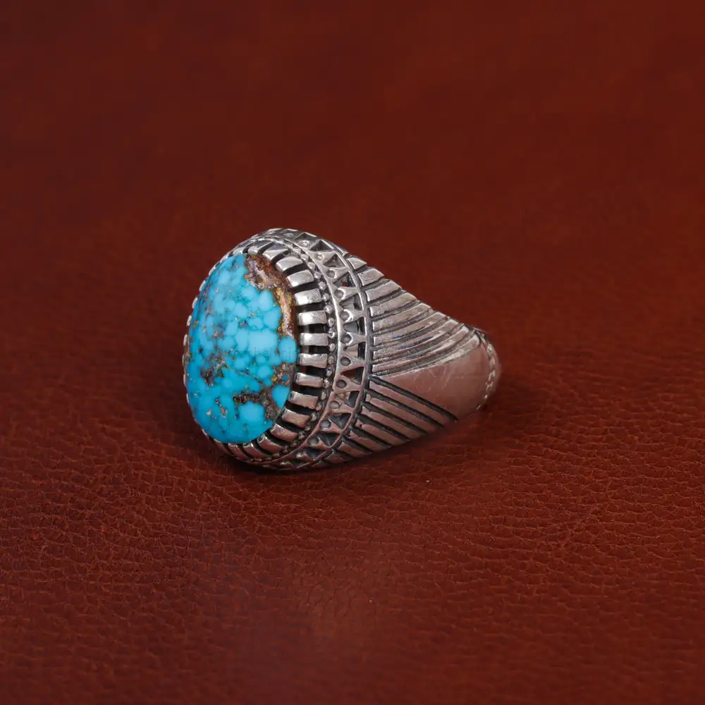 انگشتر فیروزه شجری مردانه کد 15799