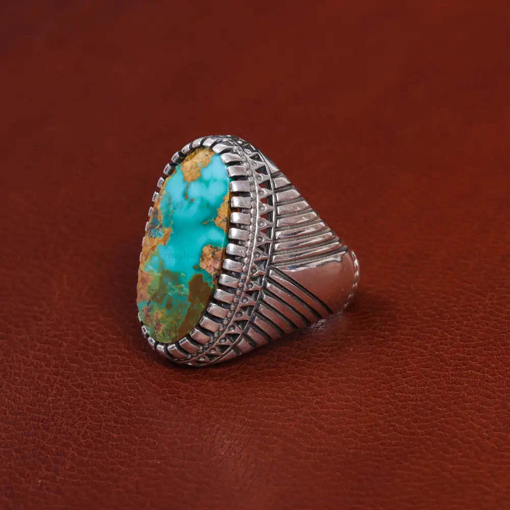 انگشتر فیروزه شجری مردانه کد 15802