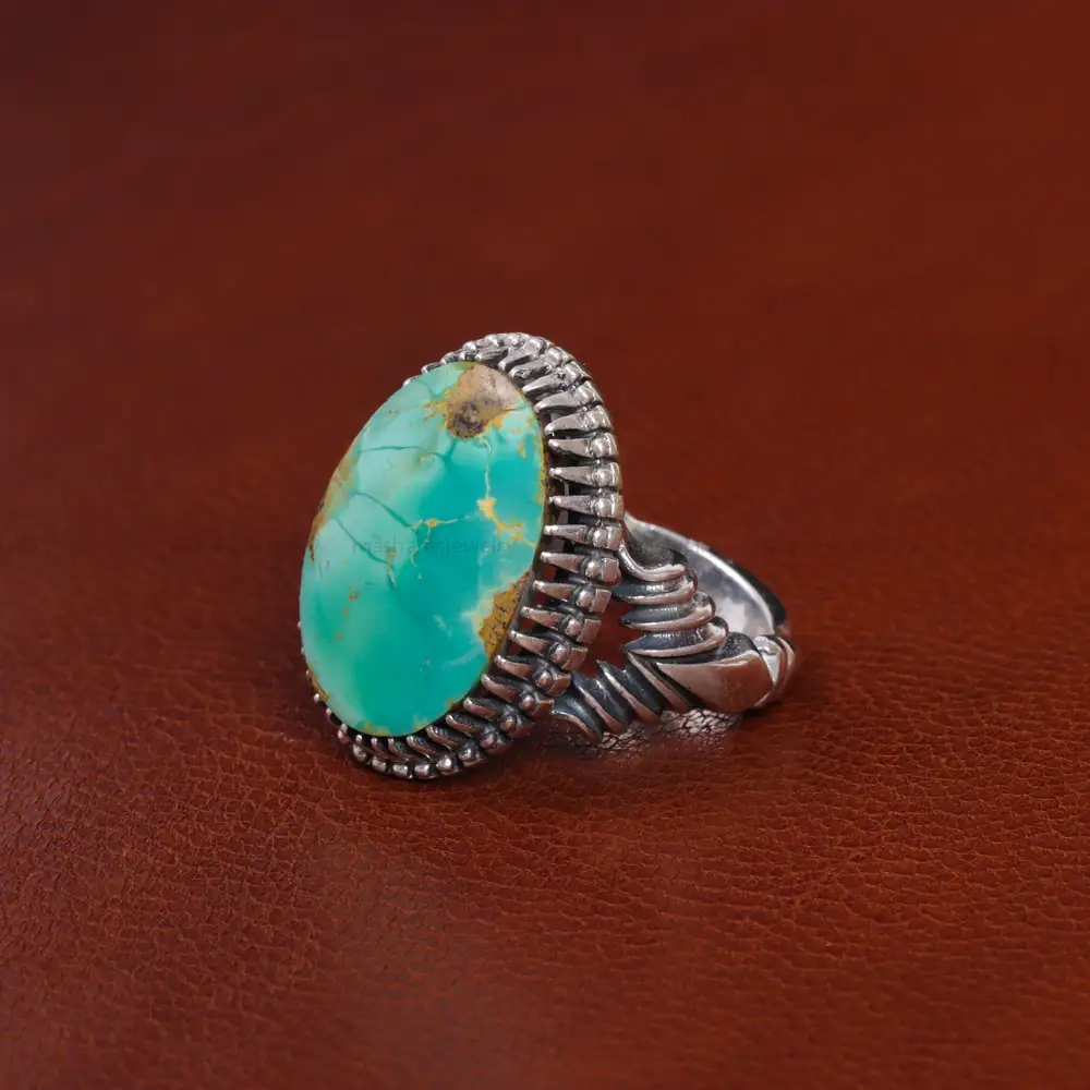 انگشتر فیروزه شجری مردانه کد 15825