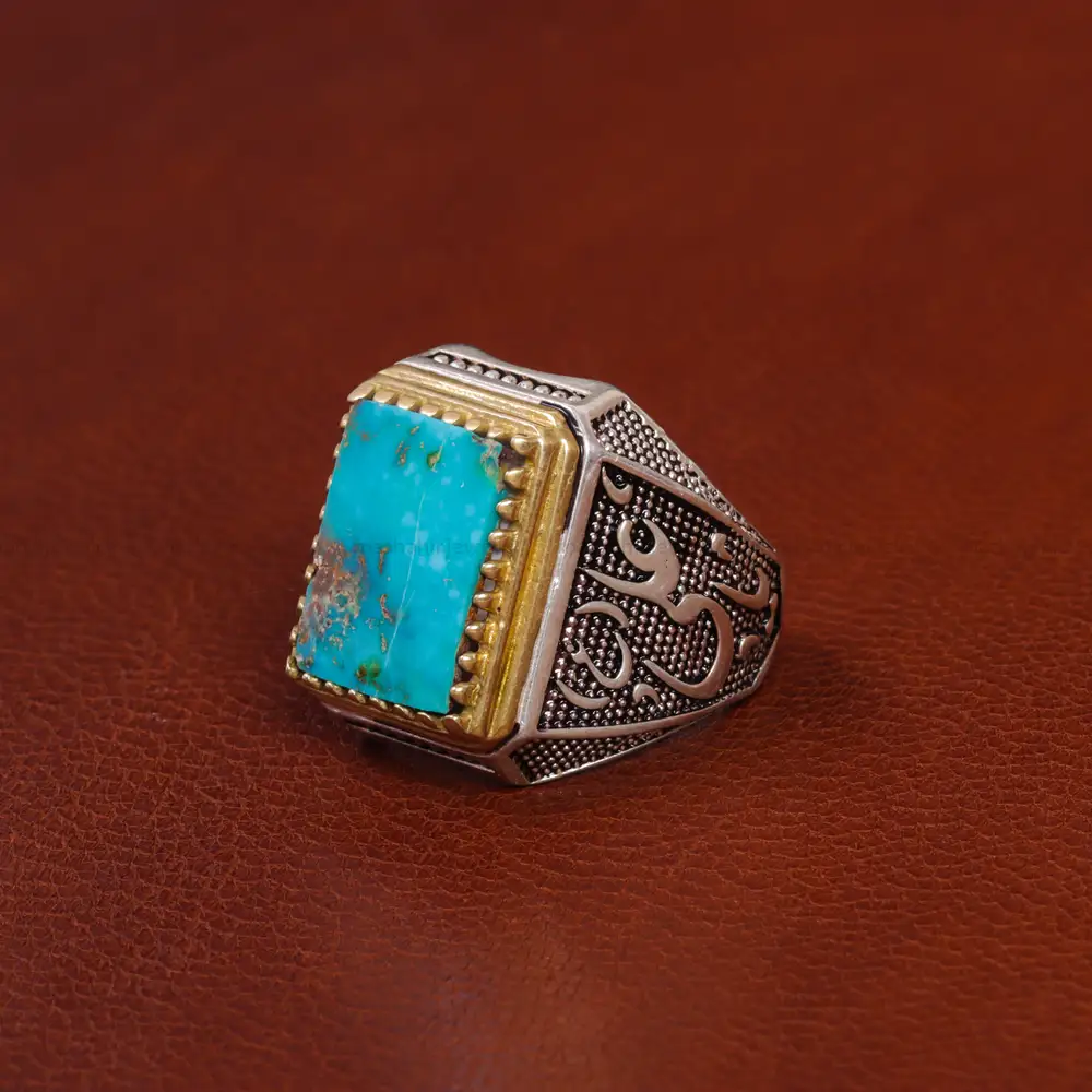 انگشتر فیروزه شجری مردانه کد 15833