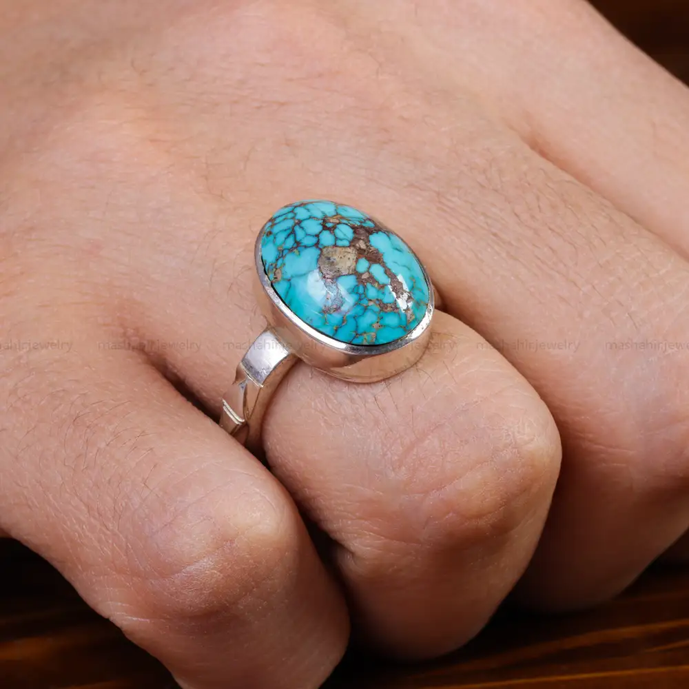 انگشتر فیروزه شجری مردانه کد 15493