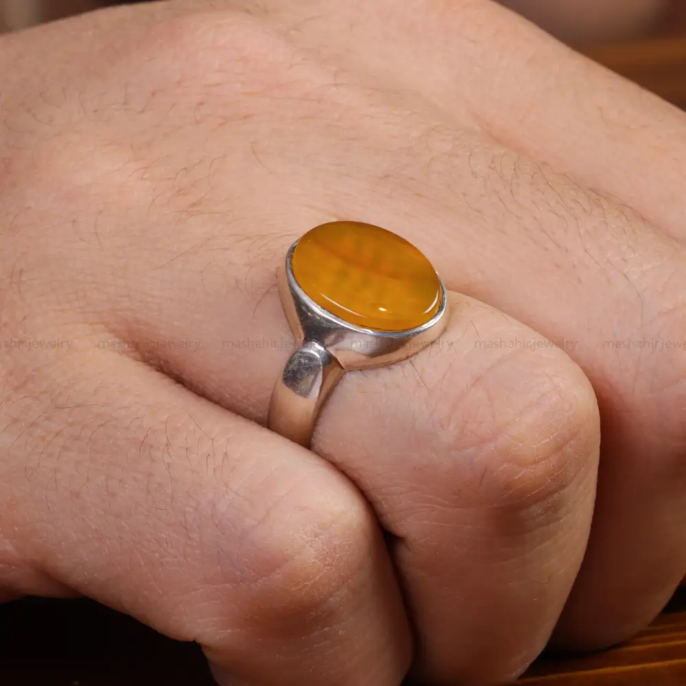 انگشتر عقیق مردانه کد 15509