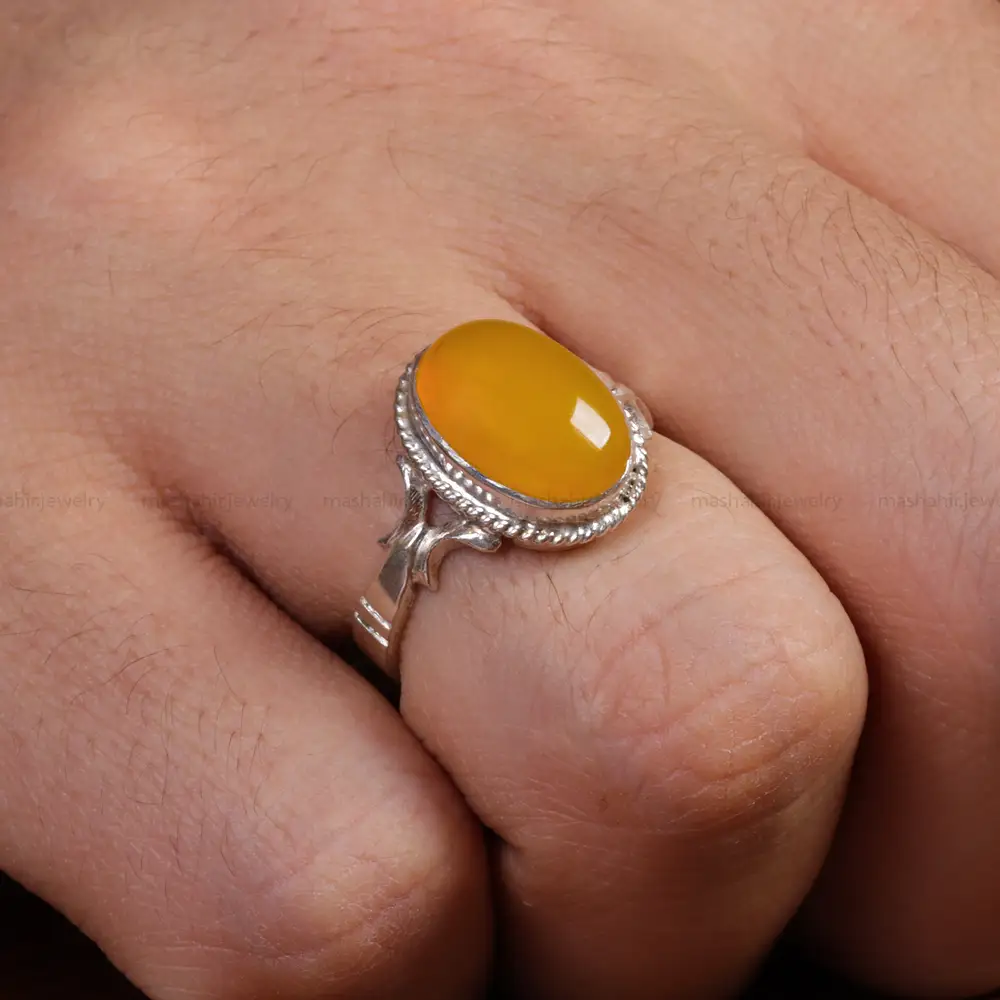 انگشتر عقیق مردانه کد 15510