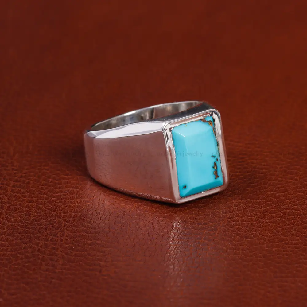 انگشتر فیروزه شجری مردانه کد 15835