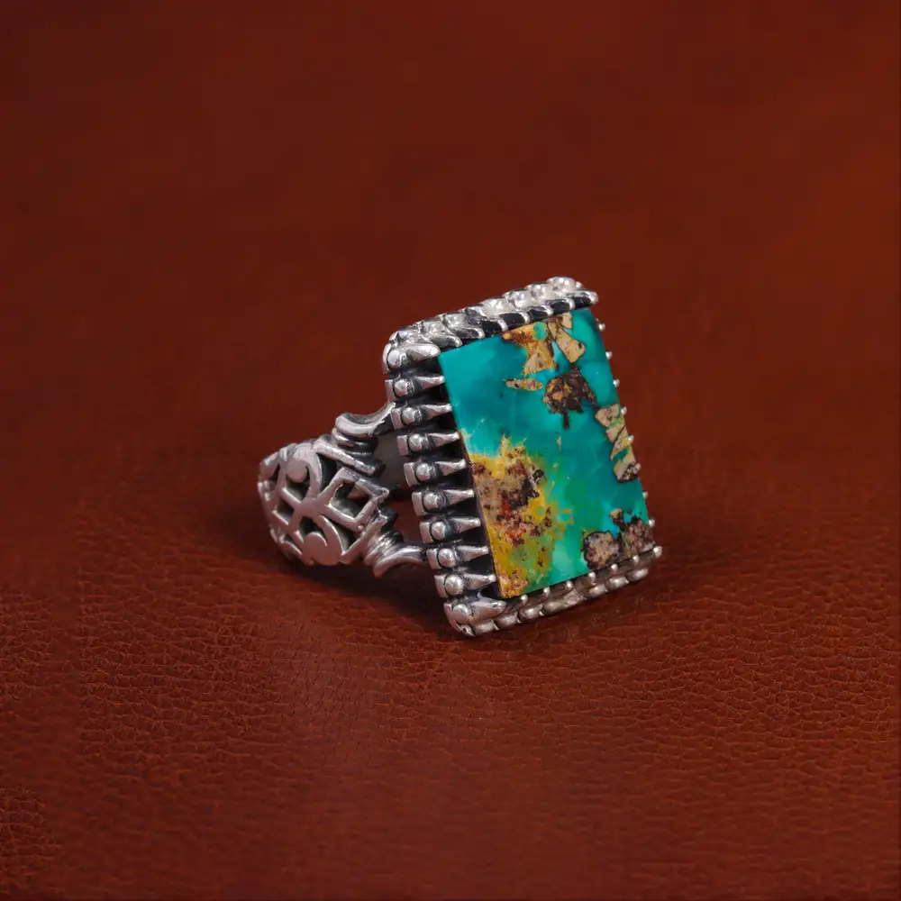 انگشتر فیروزه شجری مردانه کد 15846