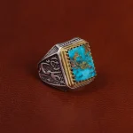 انگشتر فیروزه شجری مردانه کد 15868
