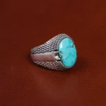 انگشتر فیروزه شجری مردانه کد 15899