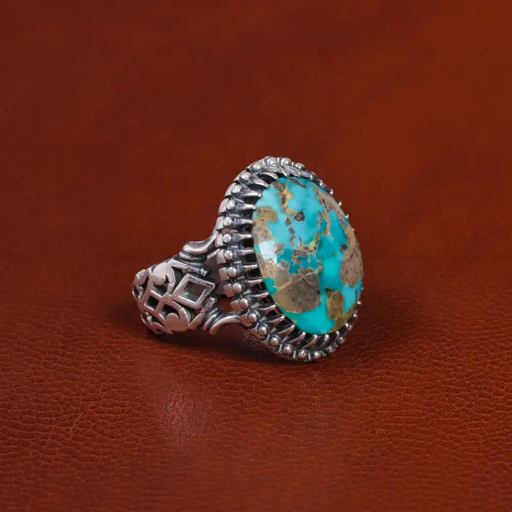 انگشتر فیروزه شجری مردانه کد 15905