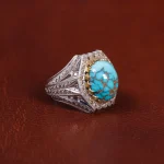 انگشتر فیروزه شجری مردانه کد 15963