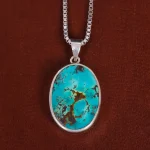 گردنبند فیروزه مردانه کد 15989