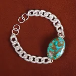 دستبند فیروزه مردانه کد 15998