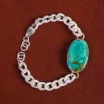 دستبند فیروزه مردانه کد 16005