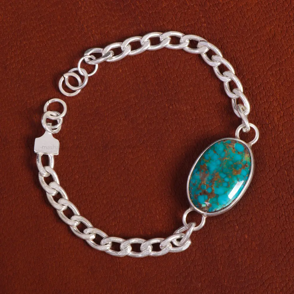 دستبند فیروزه مردانه کد 16005