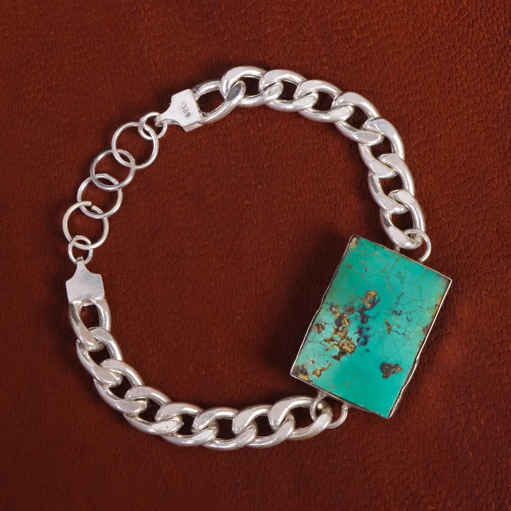 دستبند فیروزه مردانه کد 16007