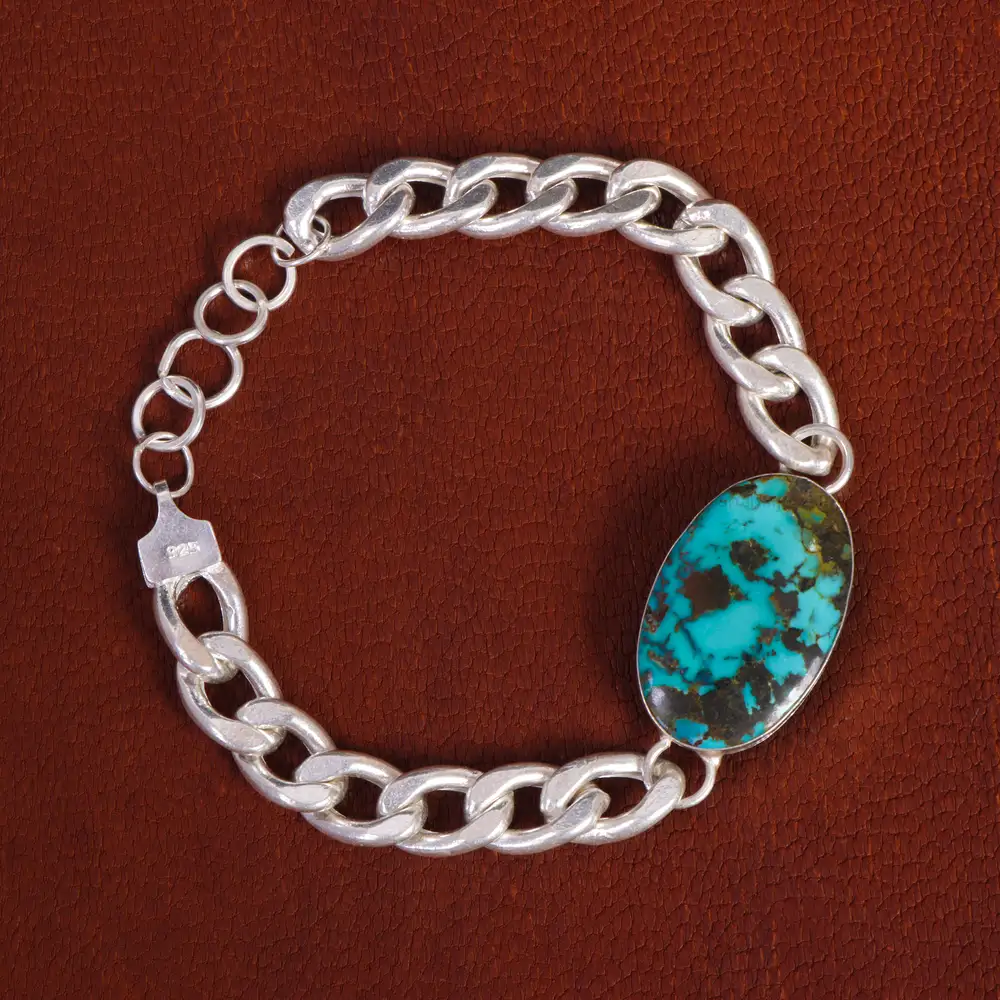 دستبند فیروزه مردانه کد 16008