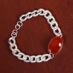 دستبند عقیق مردانه کد 16027