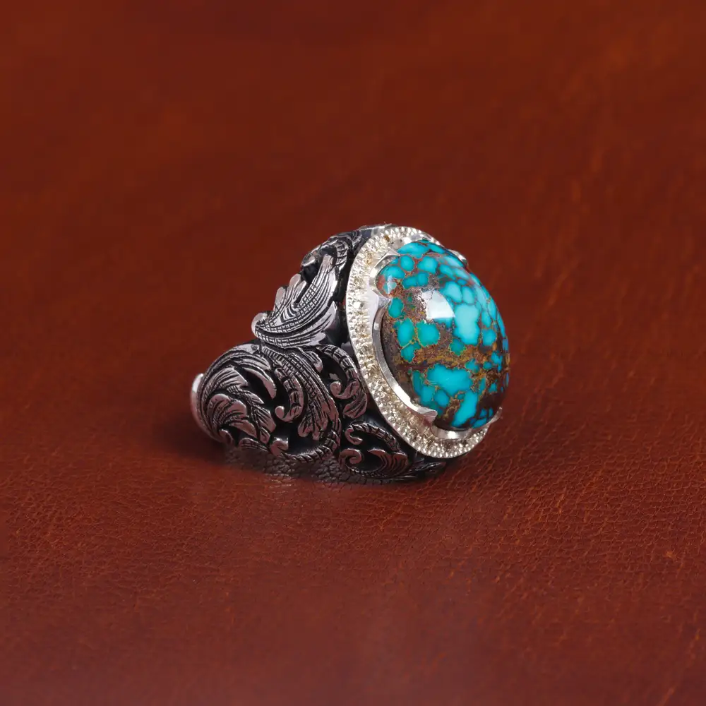 انگشتر فیروزه شجری مردانه کد 16091