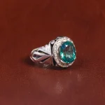 انگشتر توپاز سبز مردانه کد 16110