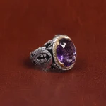 انگشتر آمیتیست مردانه کد 16115