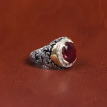 انگشتر یاقوت سرخ مردانه کد 16118