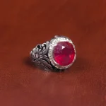 انگشتر یاقوت سرخ مردانه کد 16120