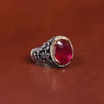 انگشتر یاقوت سرخ مردانه کد 16123